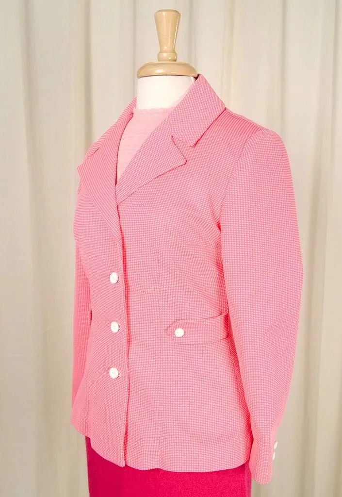 1960s Neon Pink & White Blazer