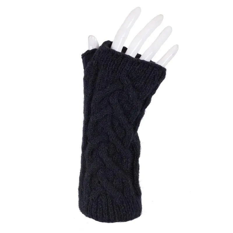 Cable Knit Australian Merino Wool Fingerless Gloves