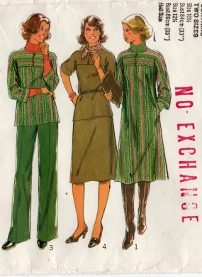 Style 2040 Womens Half Sized Dress Top Skirt & Pants 1970s Vintage Sewing Pattern Size 10 1/2 & 12 1/2 UNCUT Factory Folded